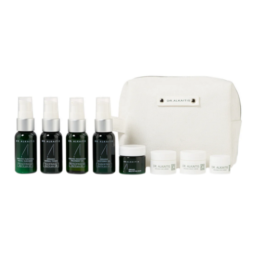 Dr Alkaitis 8-Piece Deluxe Organic Travel Kit on white background