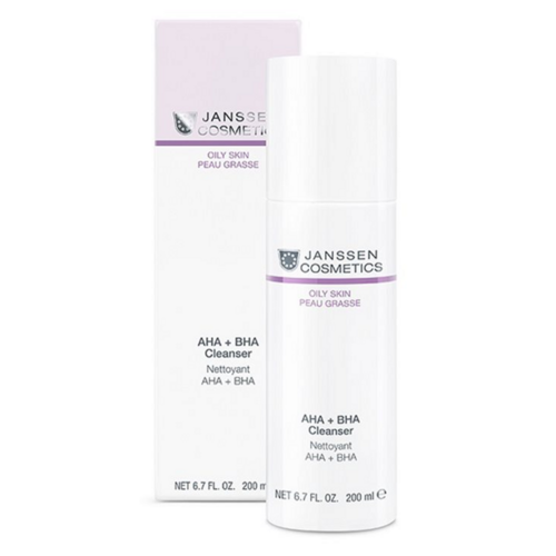 Janssen Cosmetics AHA + BHA Cleanser, 200ml/6.76 fl oz Janssen Cosmetics AHA + BHA Cleanser on white background