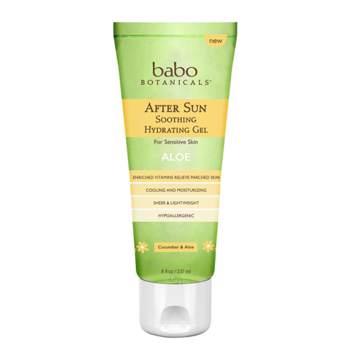 Babo Botanicals After Sun Soothing Hydrating Aloe Gel on white background