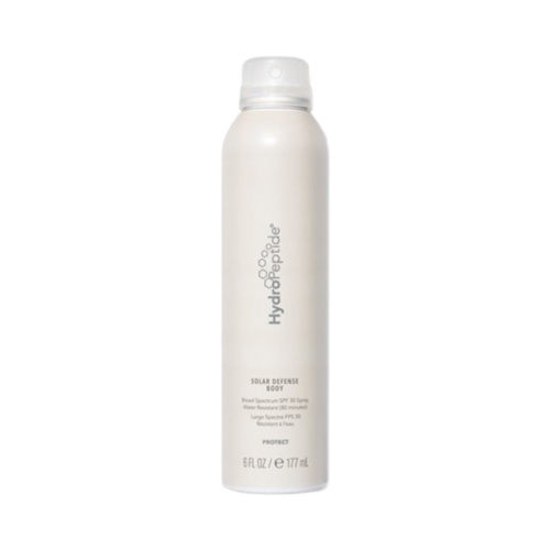 HydroPeptide Anti-Wrinkle + Protect Solar Defense Body Broad Spectrum Spray SPF 30, 177ml/5.99 fl oz HydroPeptide Anti-Wrinkle + Protect Solar Defense Body Broad Spectrum Spray SPF 30 on white background