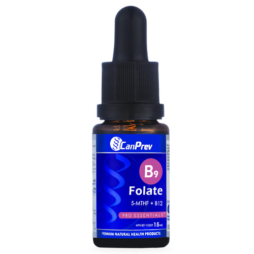 CanPrev B9 Folate 200mcg Drops, 15ml/0.51 fl oz CanPrev B9 Folate 200mcg Drops on white background
