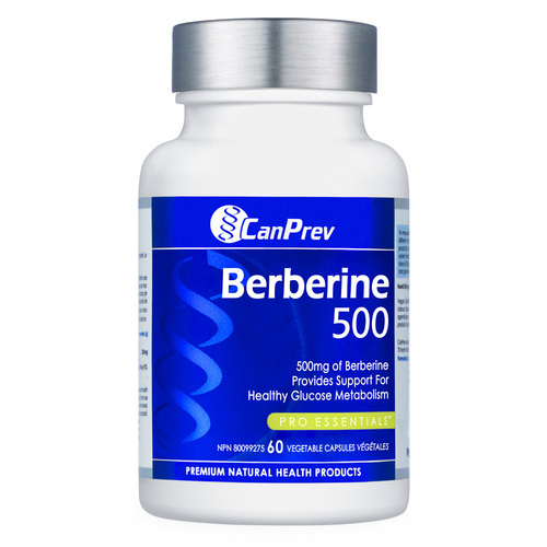 CanPrev Berberine 500mg, 60 capsules CanPrev Berberine 500mg on white background