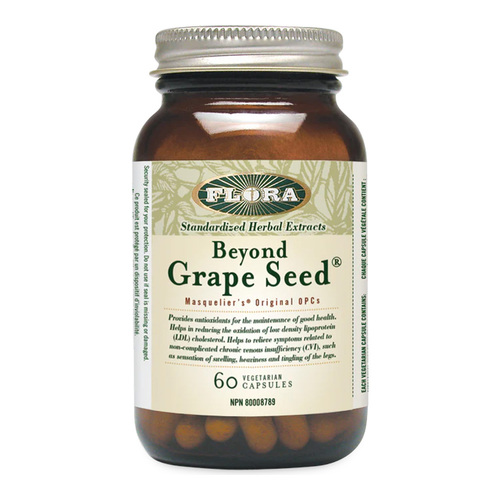 Flora Beyond Grape Seed, 60 capsules Flora Beyond Grape Seed on white background