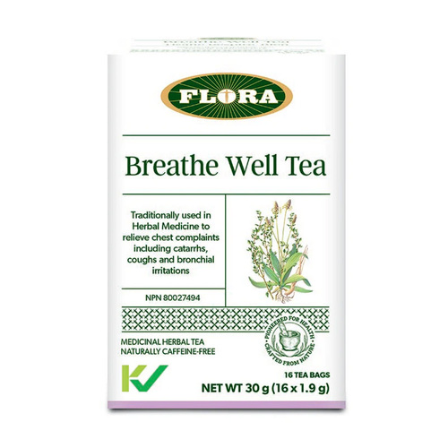 Flora Breathe Well Tea, 16 x 1.9g/0.1 oz Flora Breathe Well Tea on white background