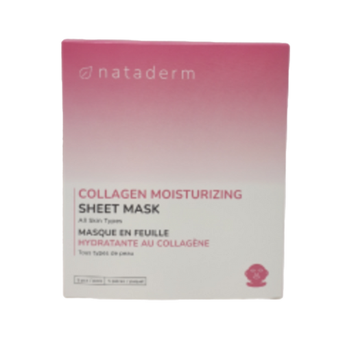 Nataderm Collagen Moisturizing Sheet Mask, 5 pieces Nataderm Collagen Moisturizing Sheet Mask on white background