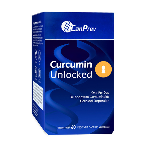 CanPrev Curcumin Unlocked, 60 capsules CanPrev Curcumin Unlocked on white background