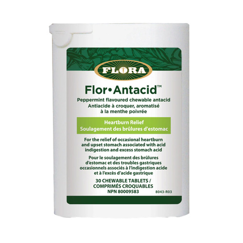 Flora Flor Antacid, 30 pieces Flora Flor Antacid on white background