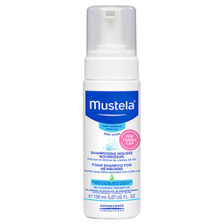 Foam Shampoo for Newborns on white background