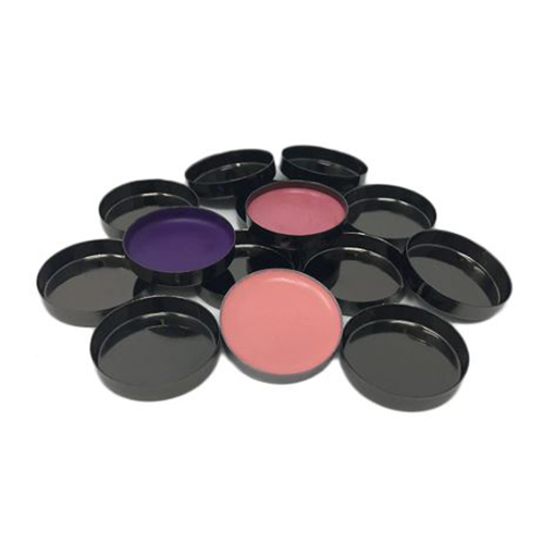 Z Palette Glossy Black Round Empty Makeup Pans, 10 pieces Z Palette Glossy Black Round Empty Makeup Pans on white background