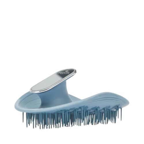 Manta Hair Brush - Serene Green, 1 piece Manta Hair Brush - Mirrored Blue on white background