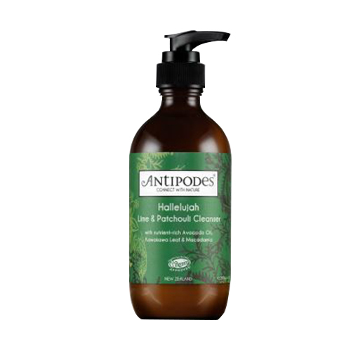 Antipodes Hallelujah Lime and Patchouli Cleanser on white background