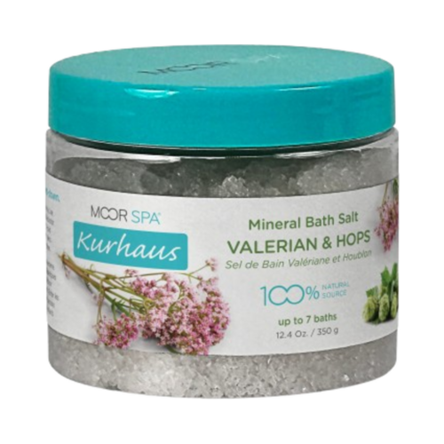 Moor Spa Kurhaus Valerian Hops Bath Salts on white background
