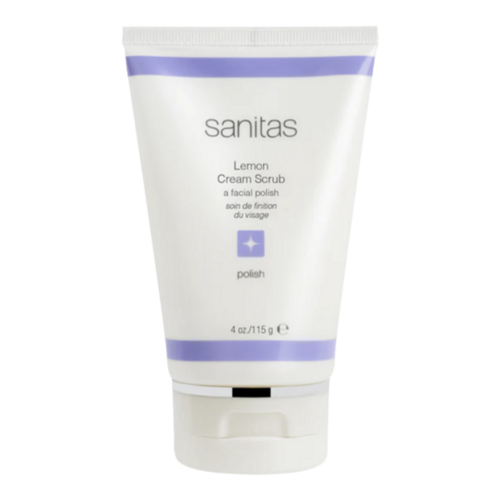 Sanitas Lemon Cream Scrub on white background