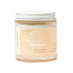 Mandarin + Grapefruit Body Scrub on white background