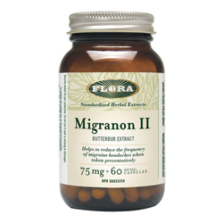 Migranon II Butterbur 75 mg on white background