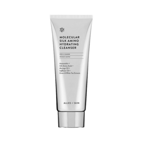Allies of Skin Molecular Silk Amino Hydrating Cleanser, 100ml/3.38 fl oz Allies of Skin Molecular Silk Amino Hydrating Cleanser on white background