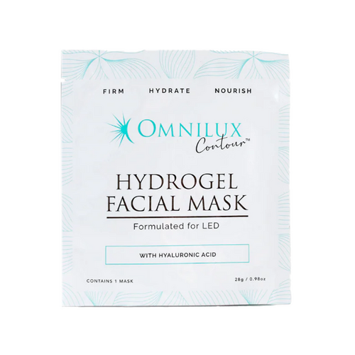 Omnilux Hydrogel Facial Mask, 3 pieces Omnilux Hydrogel Facial Mask on white background
