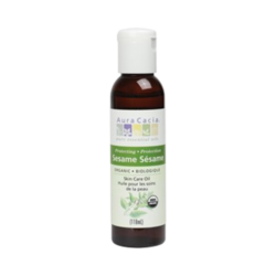 Organic Sesame Oil on white background