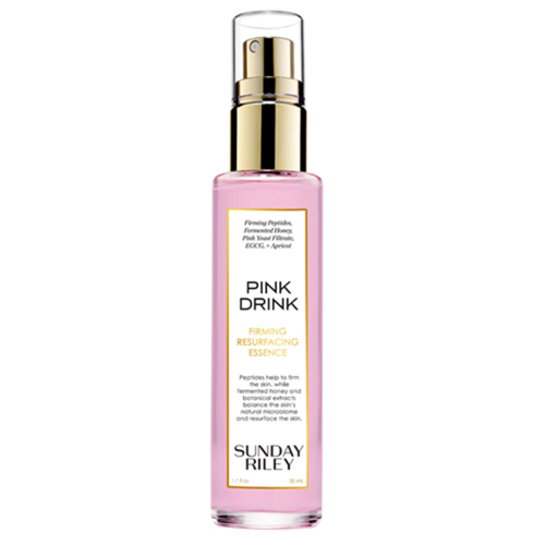 Sunday Riley Pink Drink Firming Resurfacing Essence on white background