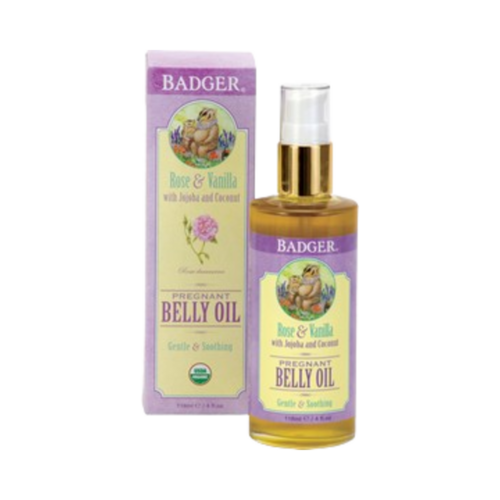 Badger Balms Pregnant Belly Oil, 118ml/3.99 fl oz Badger Balms Pregnant Belly Oil on white background