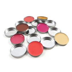 Round Empty Makeup Pans on white background