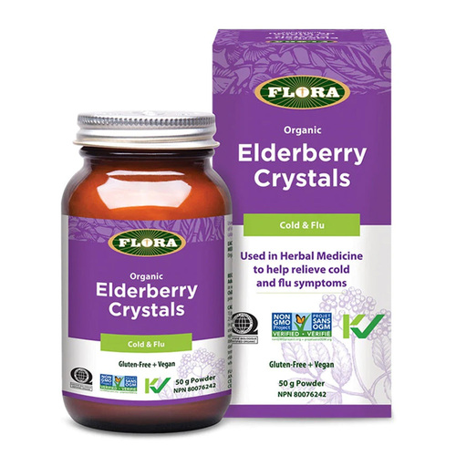 Flora Sambu Elderberry Crystals, 50g/1.76 oz Flora Sambu Elderberry Crystals on white background
