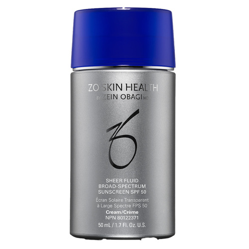 ZO Skin Health Sheer Fluid Broad Spectrum Sunscreen SPF 50, 50ml/1.69 fl oz ZO Skin Health Sheer Fluid Broad Spectrum Sunscreen SPF 50 on white background