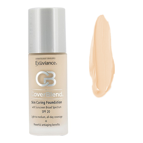 Exuviance Skin Caring Foundation SPF 20 - Honey Sand, 30ml/1 fl oz Exuviance Skin Caring Foundation SPF 20 - Classic Beige on white background
