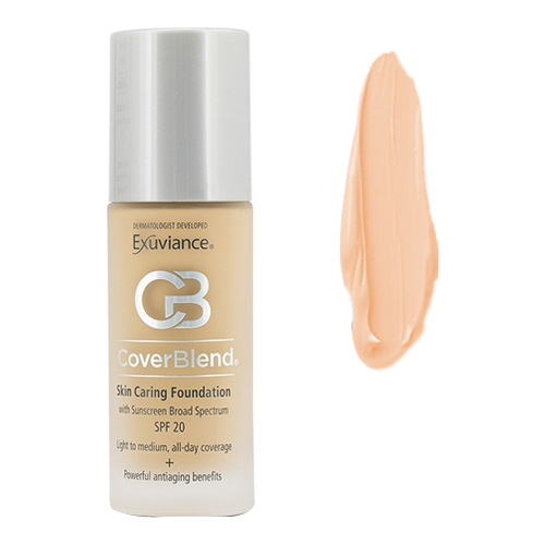 Exuviance Skin Caring Foundation SPF 20 - Honey Sand, 30ml/1 fl oz Exuviance Skin Caring Foundation SPF 20 - Classic Beige on white background