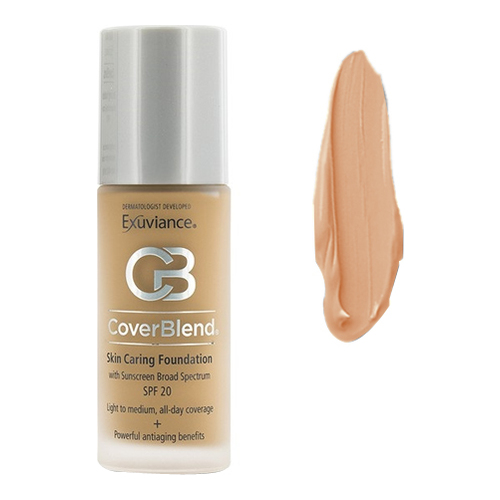Exuviance Skin Caring Foundation SPF 20 - Honey Sand, 30ml/1 fl oz Exuviance Skin Caring Foundation SPF 20 - Classic Beige on white background