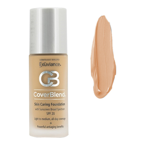 Exuviance Skin Caring Foundation SPF 20 - Honey Sand, 30ml/1 fl oz Exuviance Skin Caring Foundation SPF 20 - Classic Beige on white background