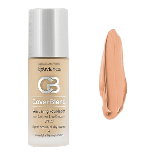 Exuviance Skin Caring Foundation SPF 20 - Honey Sand, 30ml/1 fl oz Exuviance Skin Caring Foundation SPF 20 - Classic Beige on white background