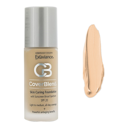 Exuviance Skin Caring Foundation SPF 20 - Honey Sand, 30ml/1 fl oz Exuviance Skin Caring Foundation SPF 20 - Classic Beige on white background