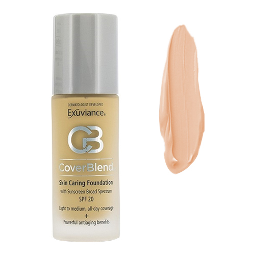 Exuviance Skin Caring Foundation SPF 20 - Honey Sand, 30ml/1 fl oz Exuviance Skin Caring Foundation SPF 20 - Classic Beige on white background