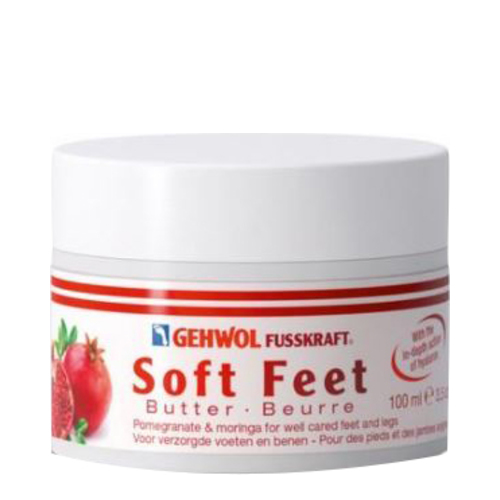 Gehwol Fusskraft Soft Feet Butter Pomegranate and Moringa, 100ml/3.4 fl oz Gehwol Fusskraft Soft Feet Butter Pomegranate and Moringa on white background