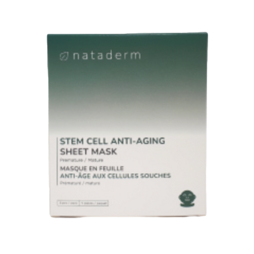 Nataderm Stem Cell Anti-Aging Sheet Mask, 5 pieces Nataderm Stem Cell Anti-Aging Sheet Mask on white background
