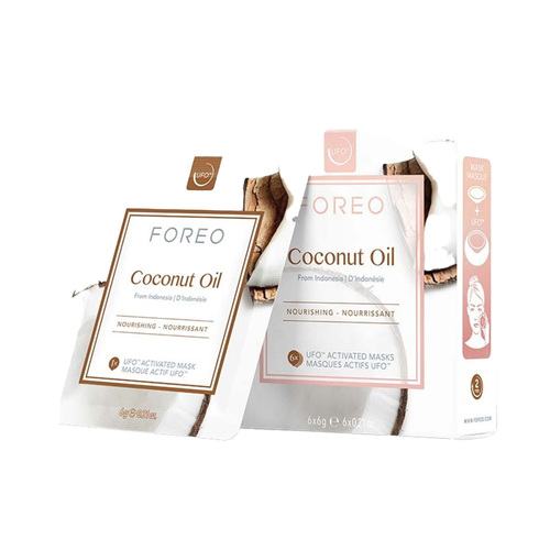 Foreo UFO Activated Mask, Farm-to-Face Collection - Coconut Oil, 6 sheets Foreo UFO Activated Mask, Farm-to-Face Collection - Coconut Oil on white background