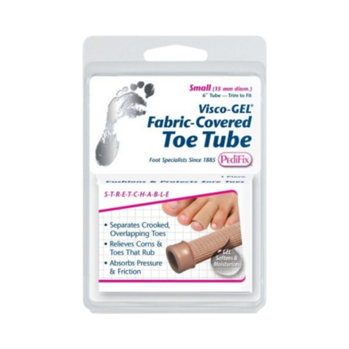Pedifix Visco-GEL Fabric-Covered Toe Tube - Large on white background