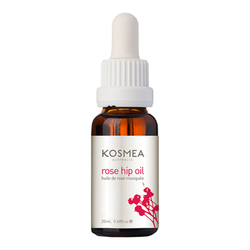 Whole Fruit Rose Hip Oil on white background