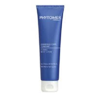 Toning Body Scrub with Marine Salt Crystals on white background