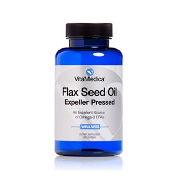 VitaMedica Flax Seed Oil Capsules, 90 Softgels VitaMedica on white background